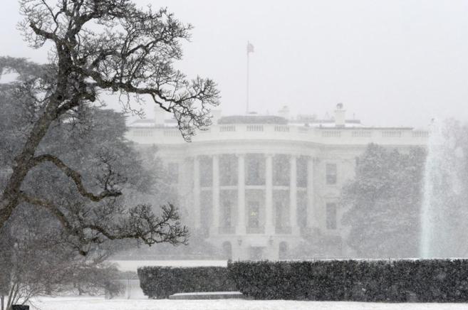 La Casa Blanca durante una tormenta de nieve la pasada semana.
