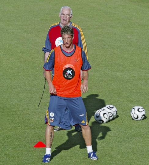 Luis y Torres, durante un entrenamiento previo al Mundial de 2006.