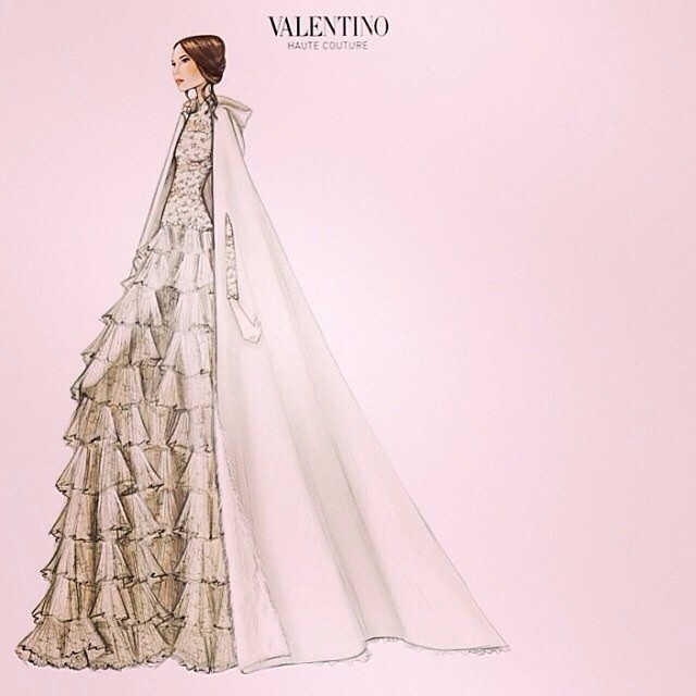 El vestido de la novia, en una imagen compartida por Giancarlo...