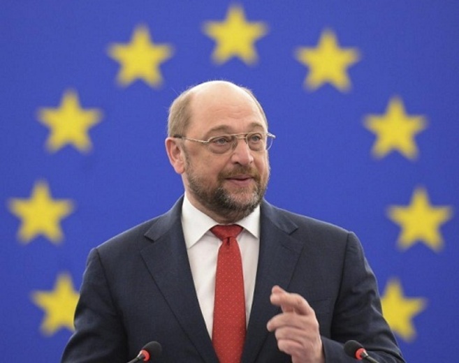 El presidente del Parlamento Europeo, Martin Schulz, durante el pleno.