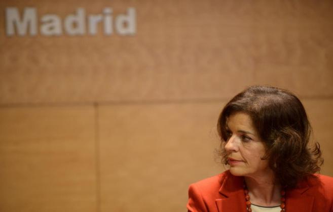 La alcaldesa de Madrid, Ana Botella, durante una rueda de prensa.