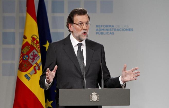 Mariano Rajoy, durante su intervencin sobre la reforma de las...