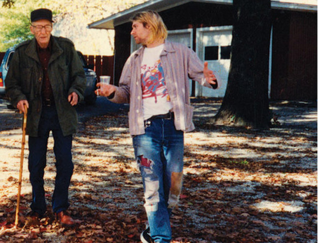 William S. Burroughs y Kurt Cobain, durante su encuentro en 1993.