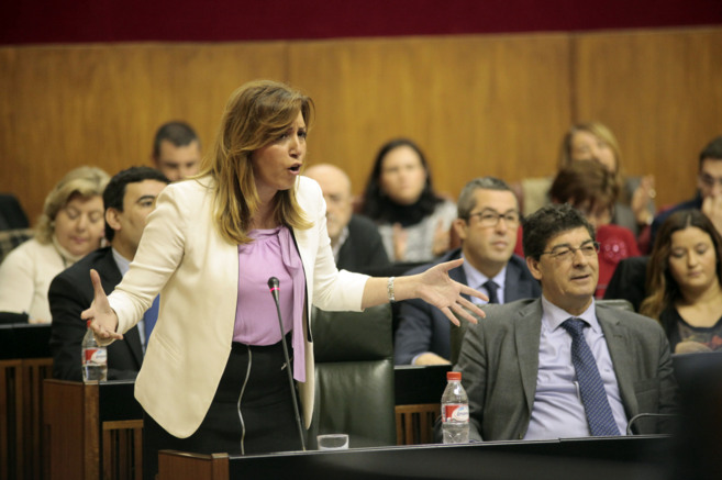 La presidenta de la Junta, Susana Daz, durante una intervencin en...