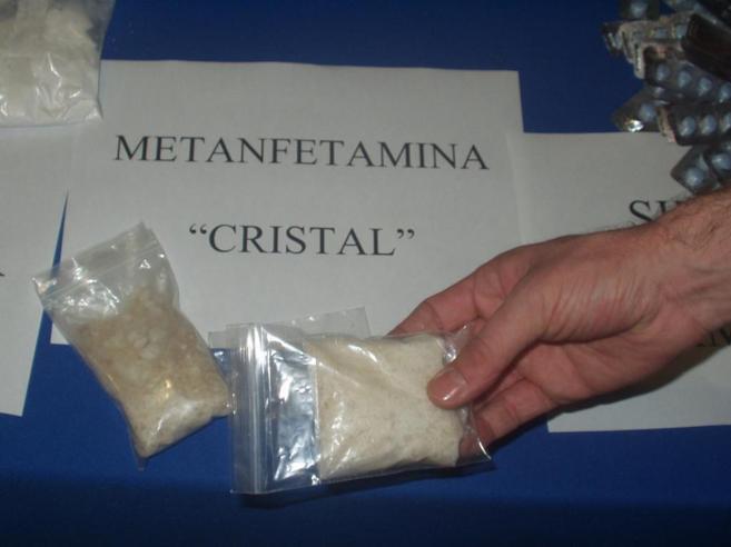 Bolsas de metanfetamina requisadas por la Policía Municipal de...