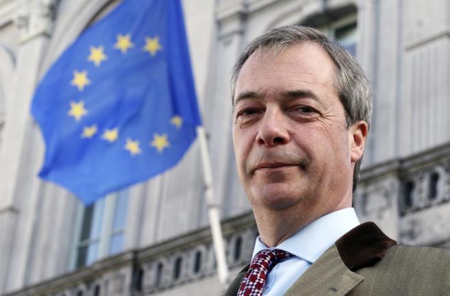 Nigel Farage, líder del (Ukip) del Reino Unido y miembro del...