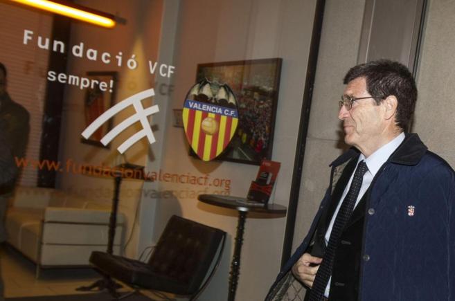 El presidente de la Fundacin del Valencia, Aurelio Martnez, en la...