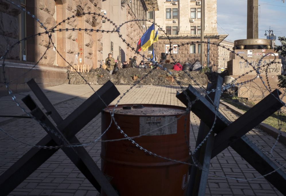 23 de Diciembre de 2013. Una barricada frente al Ayuntamiento de Kiev.