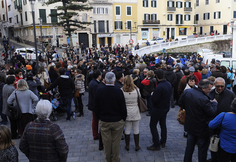 Manifestacin en Menorca.