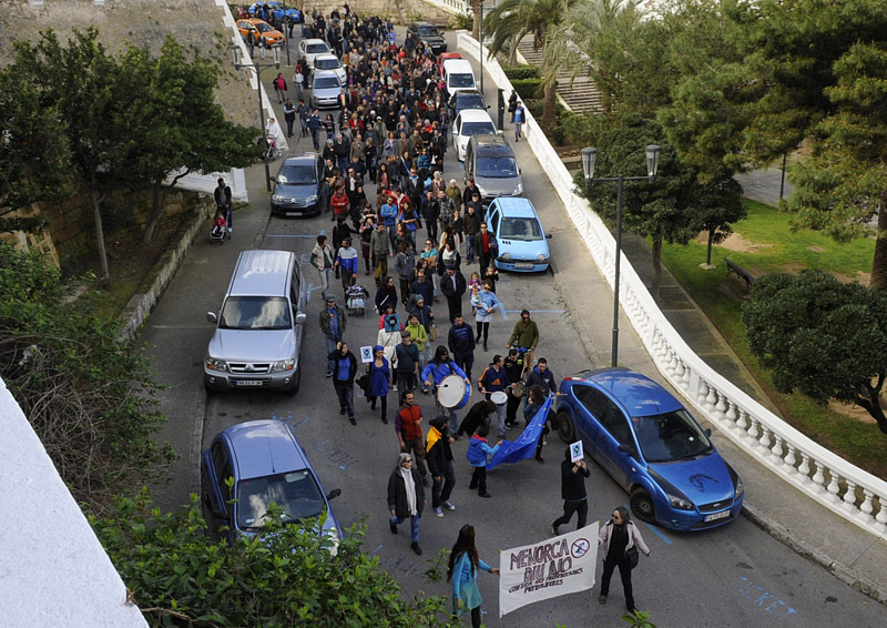 Manifestacin en Menorca.