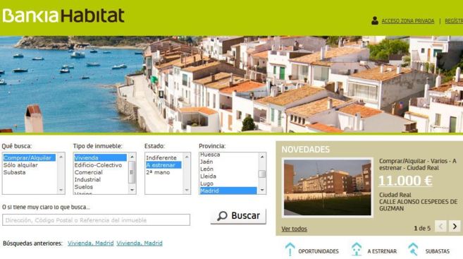 Bankia Habitat, portal web inmobiliario donde Bankia comercializa los...