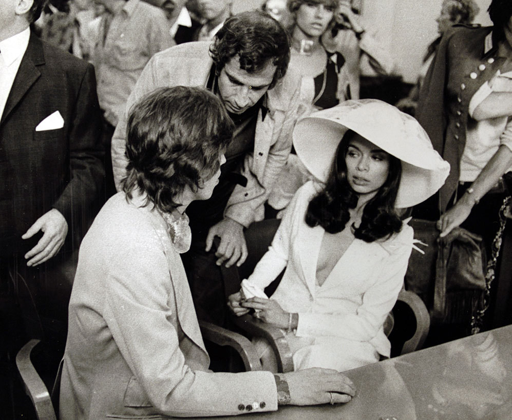 Bianca Jagger, en su boda con Mick Jagger.