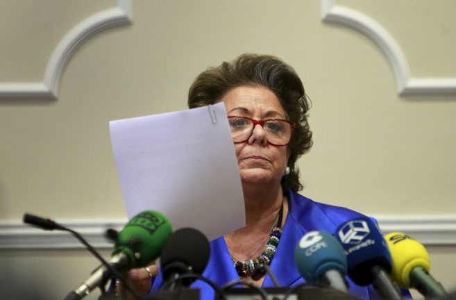 La alcaldesa de Valencia, Rita Barber, durante una rueda de prensa.