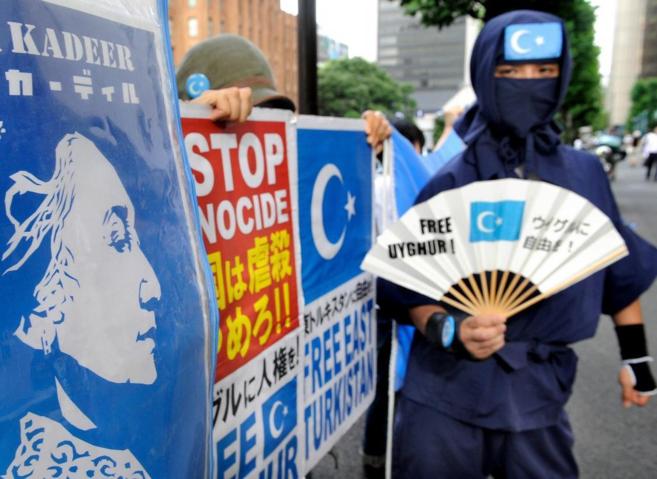 Manifestación a favor de los uigures en Xinjiang.