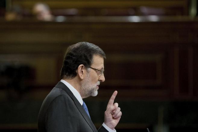 Rajoy, en una de sus intervenciones durante el Debate sobre el estado...