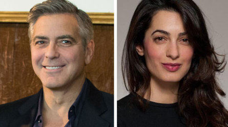 El actor George Clooney y su nueva pareja, la abogada Amal Alamuddin