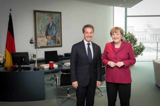 La canciller, Angela Merkel y el expresidente francs, Nicols...