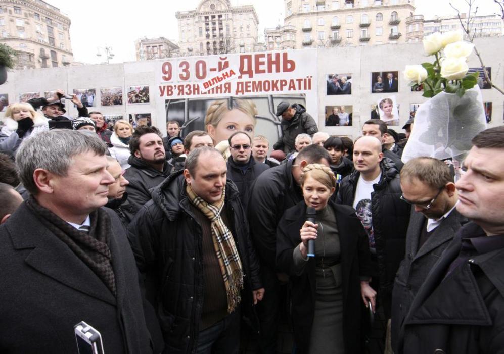 Yulia Tymoshenko, la recién excarcelada ex primera ministra...