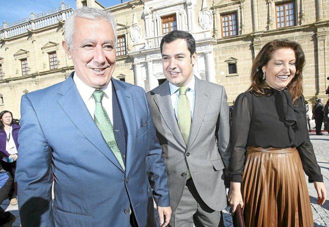 Javier Arenas, Juan Manuel Moreno Bonilla y Carmen Crespo.