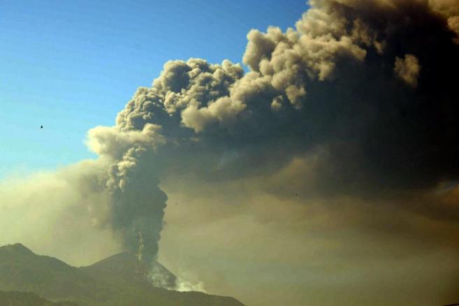 Las cenizas del volcn Pacaya hoy, al entrar en erupcin.