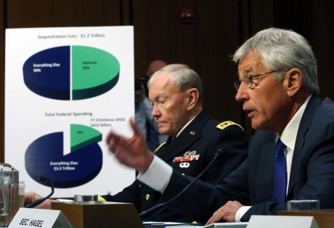 El secretario de Defensa de EEUU, Chuck Hagel, y el mximo...
