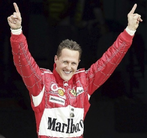 Michael Schumacher, tras lograr una pole en Bahrein en 2006.