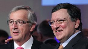 Jean-Claude Juncker y Jos Manuel Barroso, hoy.