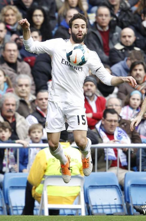 Dani Carvajal, durante un partido con el Real Madrid.