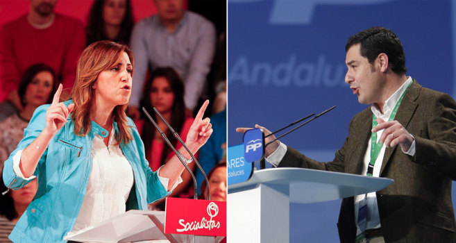 La presidenta de la Junta, Susana Daz, y el presidente del PP-A,...