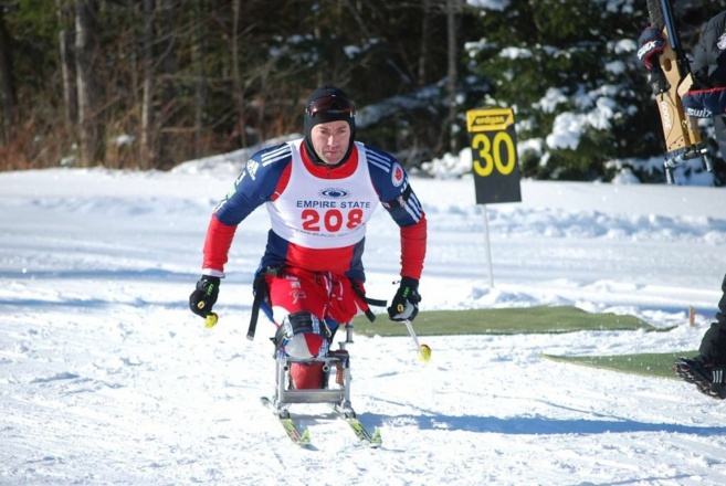Augusto 'Goose' Prez en el Empire State Games Biathlon...