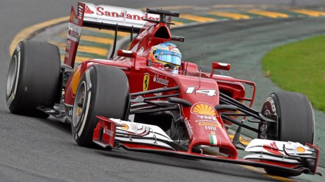 Fernando Alonso durante la prueba de hoy.