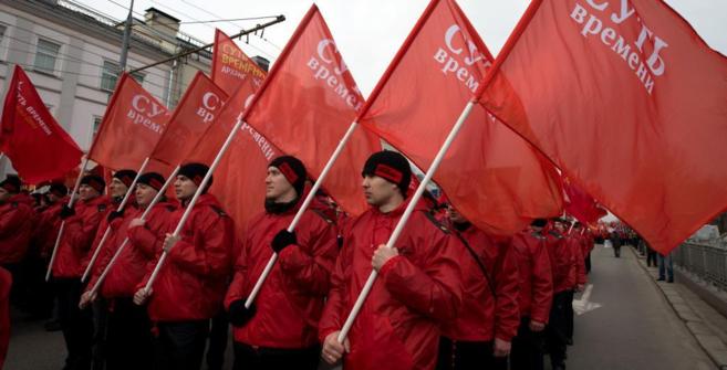 Manifestacin de activistas proPutin, este sbado en Mosc.