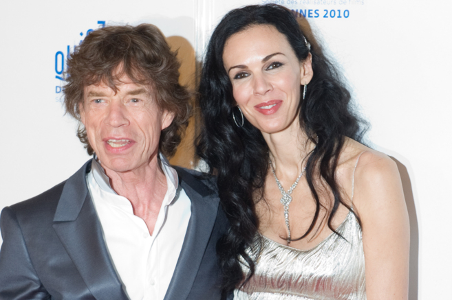 Mick Jagger y L'Wren Scott, fotografiados en 2010.