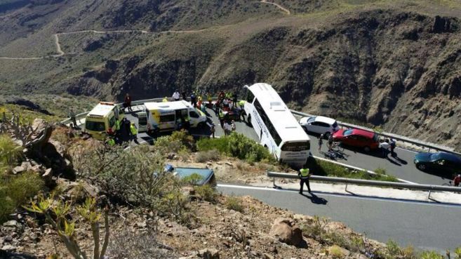 Autobs turstico accidentado en Gran Canaria. | MasPalomas Ahora