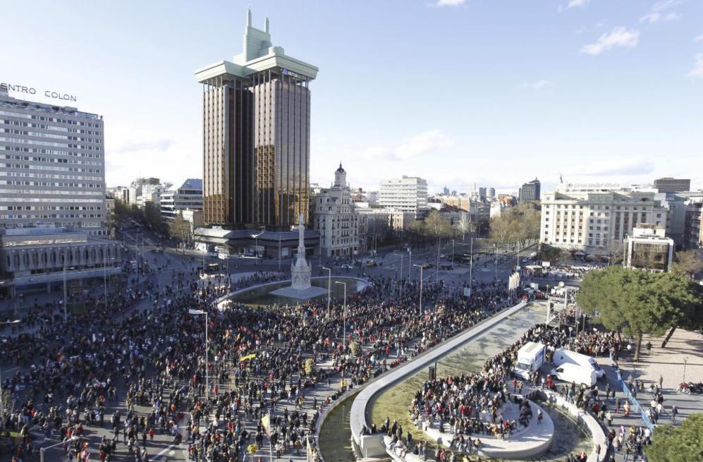 Vista panormica de la plaza de Coln de Madrid