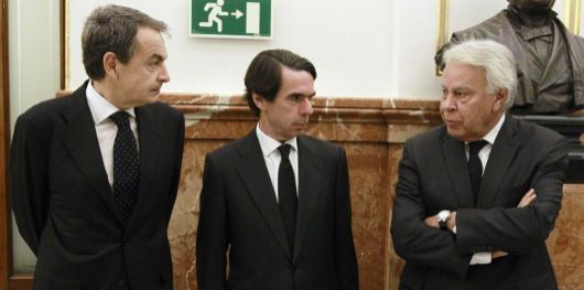 Zapatero, Aznar y Gonzlez, en el Congreso.