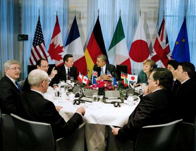 Reunión del G-7 en La Haya, ya sin la presencia de Rusia.