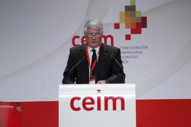 Arturo Fernndez, tras su reeleccin como presidente de CEIM.