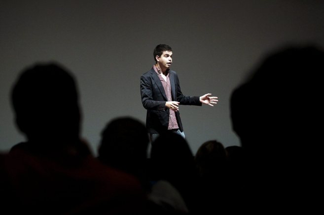 El joven empresario Pau Garcia-Mil, en una conferencia impartida en...