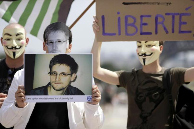 Manifestacin en apoyo a Edward Snowden, responsable de la...