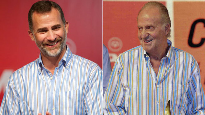 El Prncipe de Asturias y el Rey Juan Carlos, con sendas camisas de...