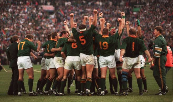 La victoria en la Copa del Mundo de Rugby de 1995 represent la...