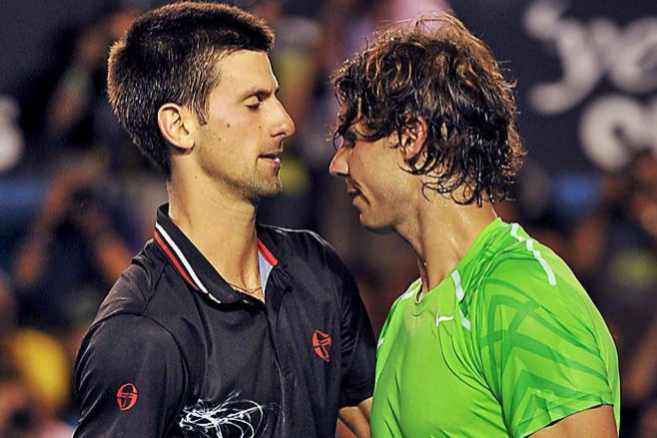 Djokovic y Nadal, tras la final de Australia 2012.