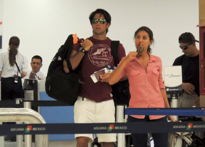 Verdasco y Boyer, en un aeropuerto de Mxico durante sus vacaciones...
