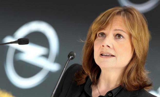 La CEO de General Motors, Mary Barra, en la sede de Opel en Alemania.