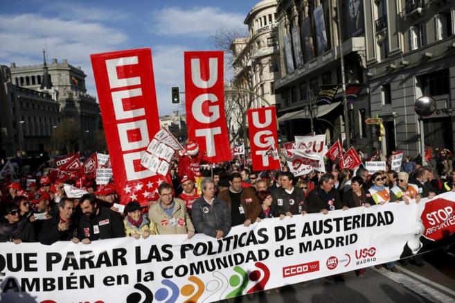 Un momento de la manifestacin celebrada en Madrid.