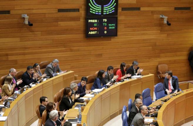 Votación de la ley en el Parlamento gallego.