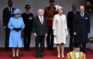 La reina Isabel y el presidente irlands, Higgins