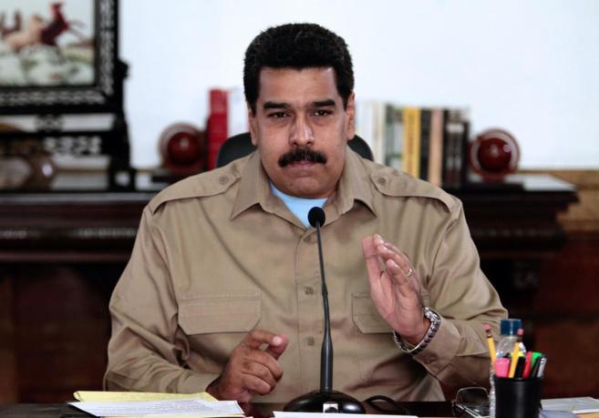 Nicols Maduro durante una reunin con los miembros de su gobierno.