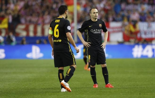 Andrs Iniesta en un momento del partido ante el Atltico de Madrid.